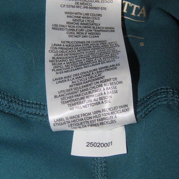 New NWT Mondetta Sz Small High Rise Ribbed Panel Teal Green Performance Leggings - Picture 14 of 16